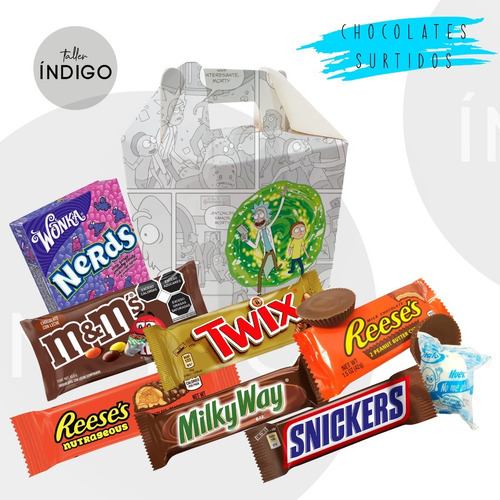 Caja De Chocolates Rick And Morthy + Empaque Personalizado