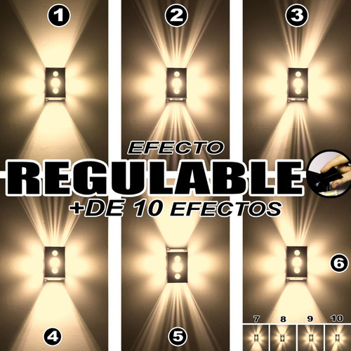 Imagen 3 de 10 de Tortuga Hierro Pared Farol 10 Efectos Moderno P/ Led Fabrica