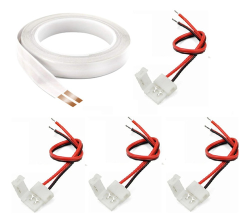 Kit 5mts Fita Elétrica 2 Vias 10a + 4 Conectores Conecta