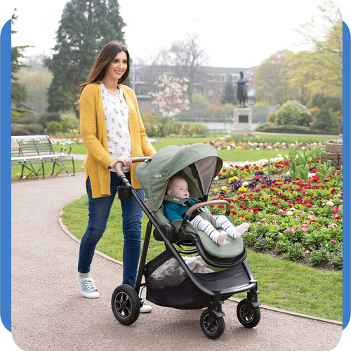 Carriola Paseo Bebe Joie Versatrax Multifuncional Reversible Color Gris Oscuro Chasis Negro