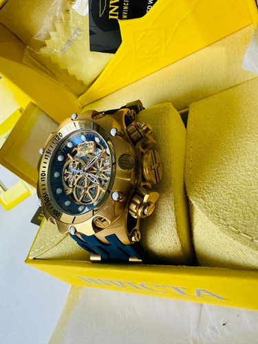 Reloj Pulsera Invicta Venom Extensible Caucho Azul Azul