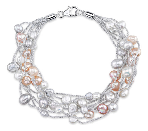 The Pearl Source Pulsera De Lilly Con Perlas Cultivadas De