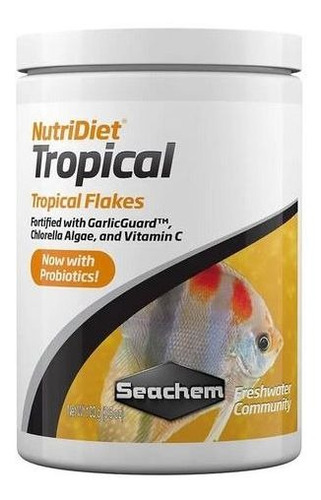 Ração Seachem Nutridiet Flocos Tropical Probiotics 30 G.