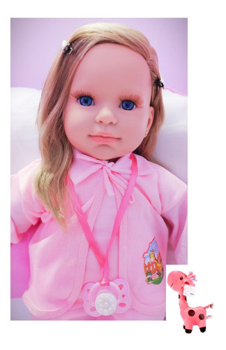 Imagem 1 de 8 de Bebe Reborn Boneca Menina Realista 23 Itens Linda Girafinha