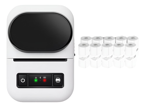 Mini Impressora De Etiquetas Bluetooth Com 10 Bobinas Extra