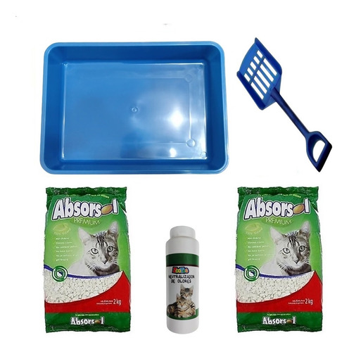 Combo Absorsol 4 Kg, Bandeja Mediana, Palita Y Deo Zootec 