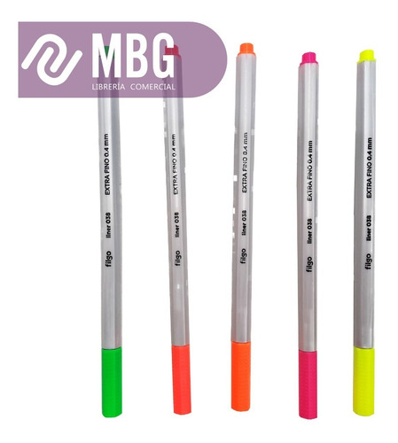 Imagen 2 de 6 de Microfibra Filgo Liner 038 Fluo Blister 5 Colores Flúo