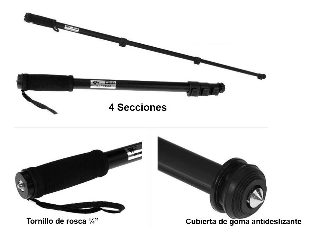 Monopod Aluminio 171 Cm Monopie Para Camaras Y Video Camaras Meses