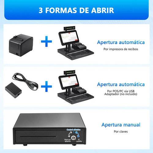 Caja Registradora Para Negocio Con Cerradura Automatico Rj11