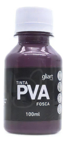 Tinta Pva Fosca Gliart 100ml Cor Vinho Garnet