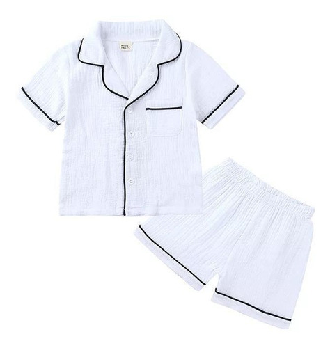 Pijama Camisa Y Short Blanco