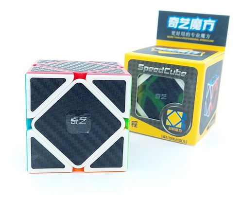 Cubo Rubik Qiyi Skewb Fibra Carbono + Base Regalo