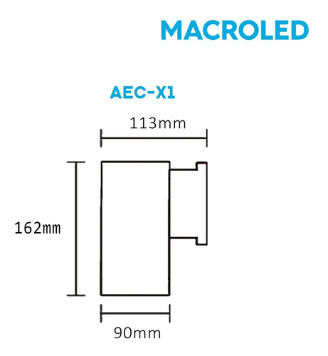 Aplique Unidireccional Cuadrado Blanco Exterior Macroled Cta