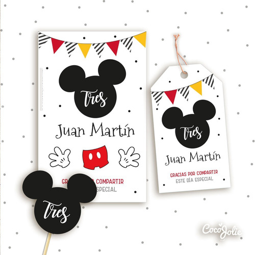 Kit Imprimible Mickey, Mickey Mouse, Cumple, Editable, Pdf