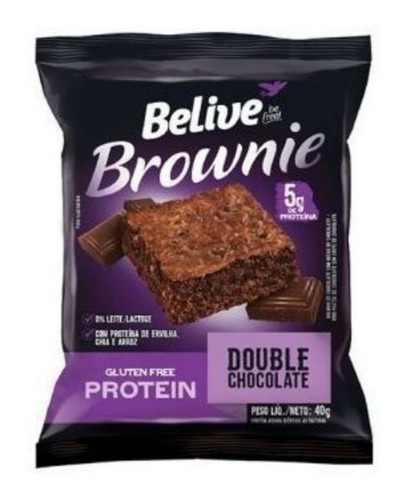 Brownie Protein Double Chocolate Sem Lactose Belive Dp 10 Un