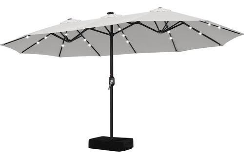 Abccanopy Sombrilla De Patio De 15 Pies Con Luces Solares, S