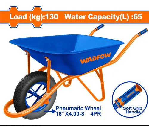 Carretilla 65l 130kgrs Rueda Neumática Azul