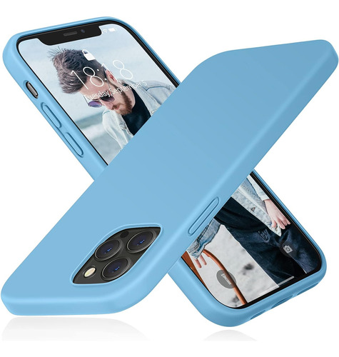 Funda De Silicona Para iPhone 12/12 Pro - Azul Cielo