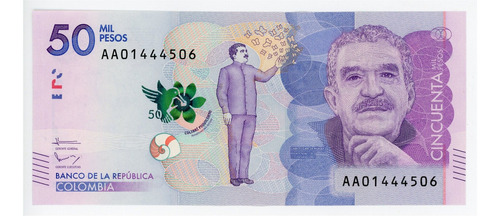Billete Colombia 50,000 Pesos Gabriel García Márquez 