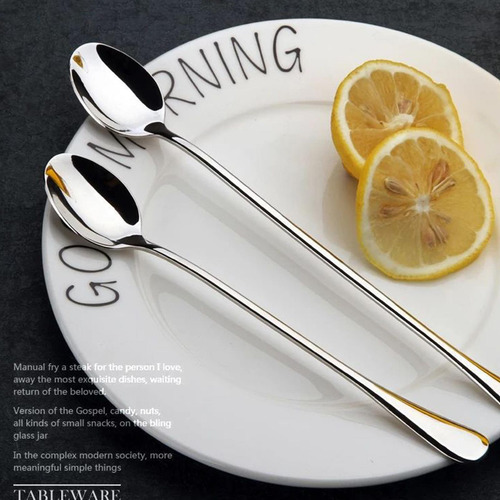 Cuchara Para Mezclar Café Con Mango Largo, 10 Cucharas Para