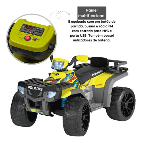 Carro Elétrico Infantil Polaris Sportsman Pro Citrus - 24v