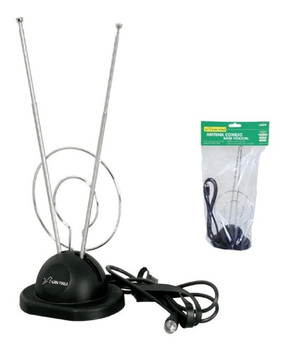 Antena Tv Base De Conejo Coaxial Lion Tools 6829