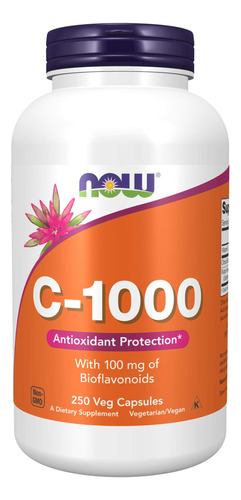 Vitamina C-1000 100 Mg 250 Cápsulas Vegetales Now