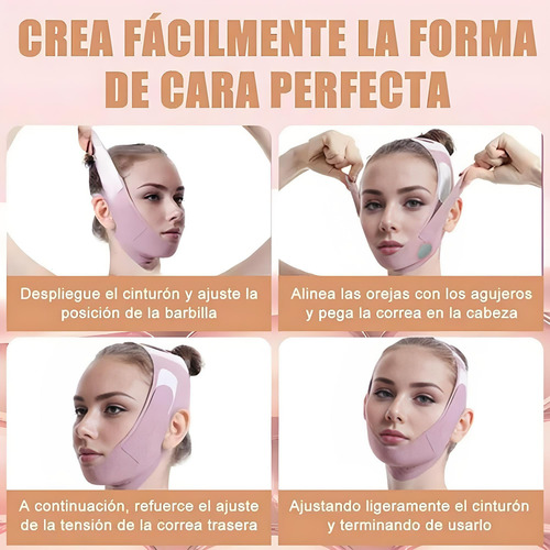 Mentonera Faja Forma V Oferta Reduce Arruga Papada Cachete Púrpura Claro