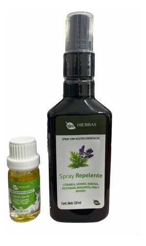 Set Repelente Con Aceites Esenciales Citronela Spray Aceite