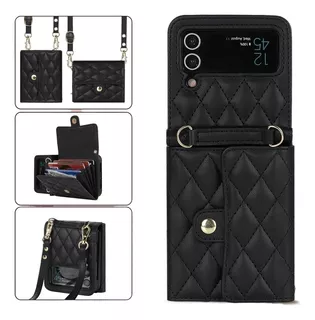 Capa Para Samsung Flip Z4/z3 Bolsa Transversal Estojo Cartão