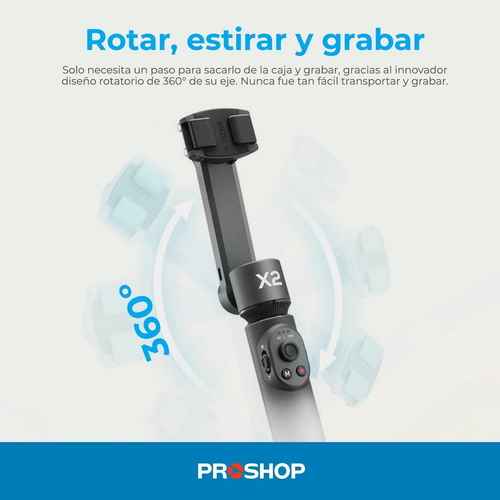 Imagen 2 de 10 de Estabilizador Celular Gimbal Zhiyun Smooth X2 Combo Bolso