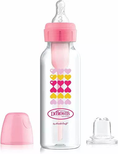 Biberones Dr Brown´s Options Estándar 2 Piezas 250ml Color Rosa 0m+ Nivel 1