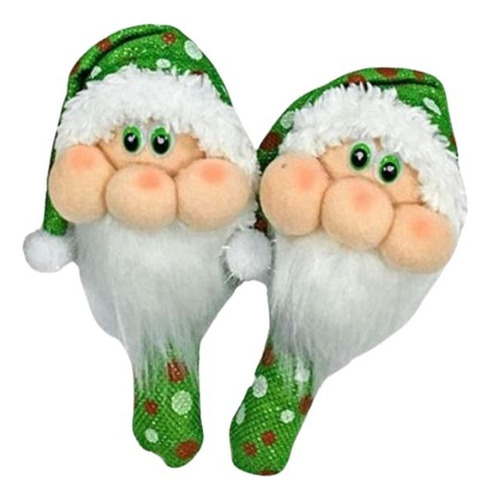 2 Maracas Navideñas Con Luces Led, Peluche Santa Y Reno