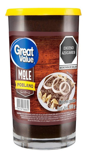 7 Pza Mole Great Value Poblano 235 G