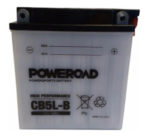 Imagen 1 de 1 de Bateria Motos Poweroad Yb5l-b = 12n5-3b 12v Fz16 Vzh Srl