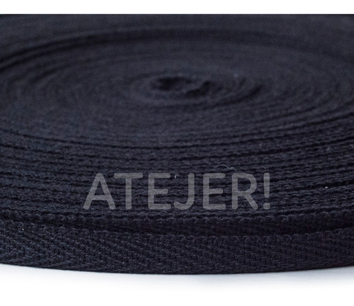 Imagen 4 de 4 de Cinta Hilera Liviana De Algodón 11mm X 50 Mts Negra