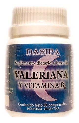 Valeriana + Vitamina B 6 X 60 Comprimidos. Dasipa