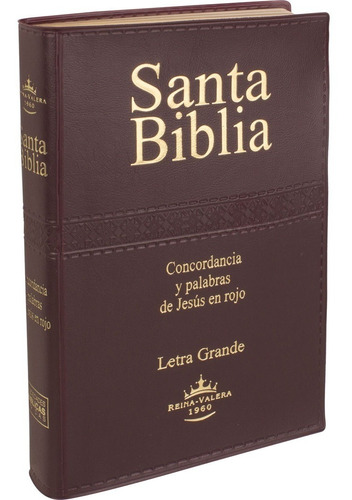 Biblia Reina Valera 1960 Letra Grande Pjr Tapa Vinil Marrón