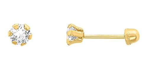 Broquel Circonia R. 3 Mm Oro 10k - 501