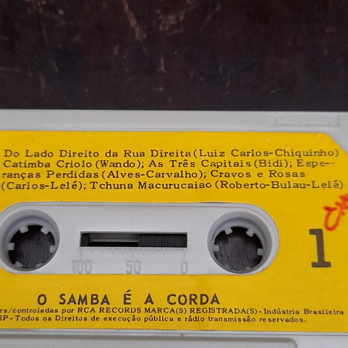 Imagem 6 de 7 de Fita Cassete K7 Os Originais Do Samba O Samba É A Corda
