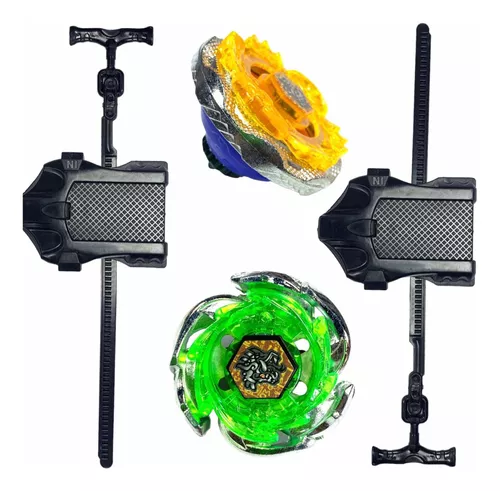 Kit 4 Beyblade Metal + 2 Lançador + Arena Batalha