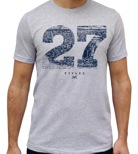 Camiseta Skyline De 27 Títulos De Nueva York, Dibujada A Man