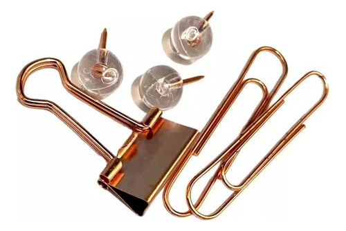 Kit Papelería Para Escritorio Rosa Gold