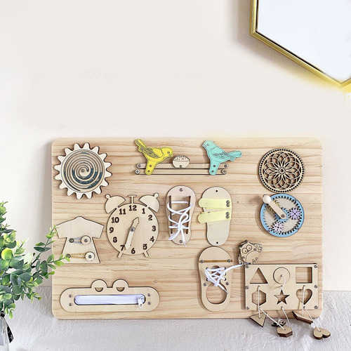 Tablero Ocupado De Madera Habilidades Prácticas Aprender A