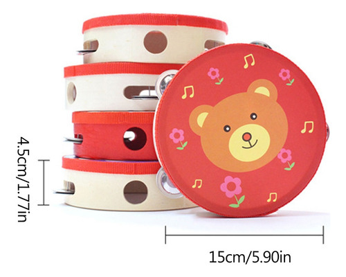 / (h) Mini Pandereta De Mano For Niños Pequeños, 6 Pulgadas,