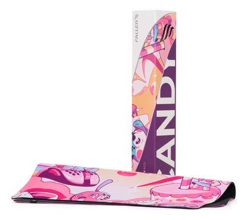 Mousepad Gamer Fallen Eco Candy Tecido Speed++ Base Emborrachada Grande 40x45cm Rosa
