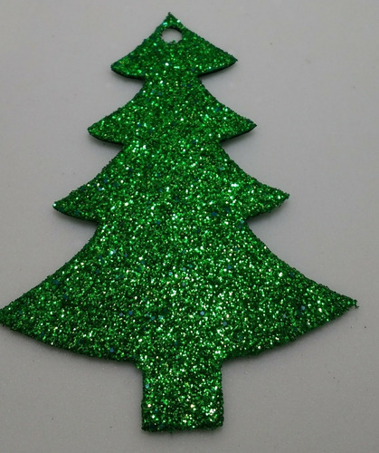 10 Enfeite Arvore De Natal - Mini Em Eva Glitter 10 Cm | Parcelamento sem  juros