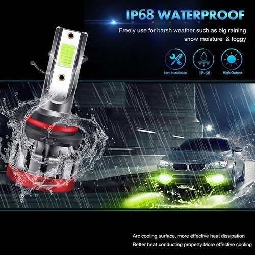 Kit Super Brillante De Focos Led Faros Verde H11 9005 9006