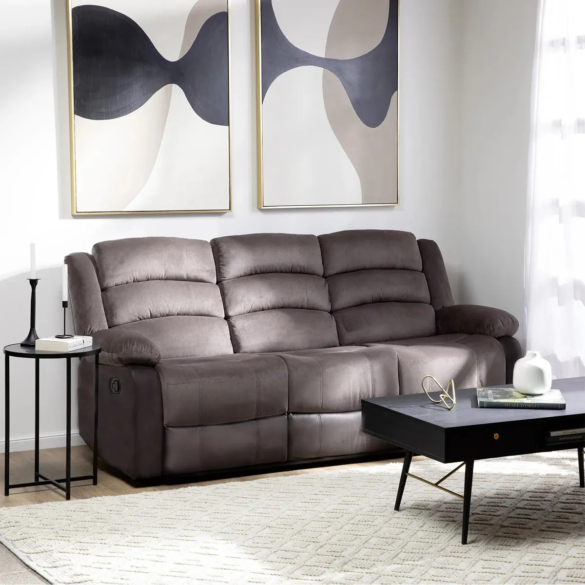 Sofa 3 Cuerpos Reclinable Martell Marrón Daniels 98060s Color Marrón claro
