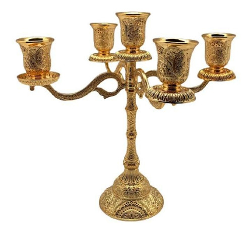 Figura Decorativa Candelabro Gold 5 Velas / Runn